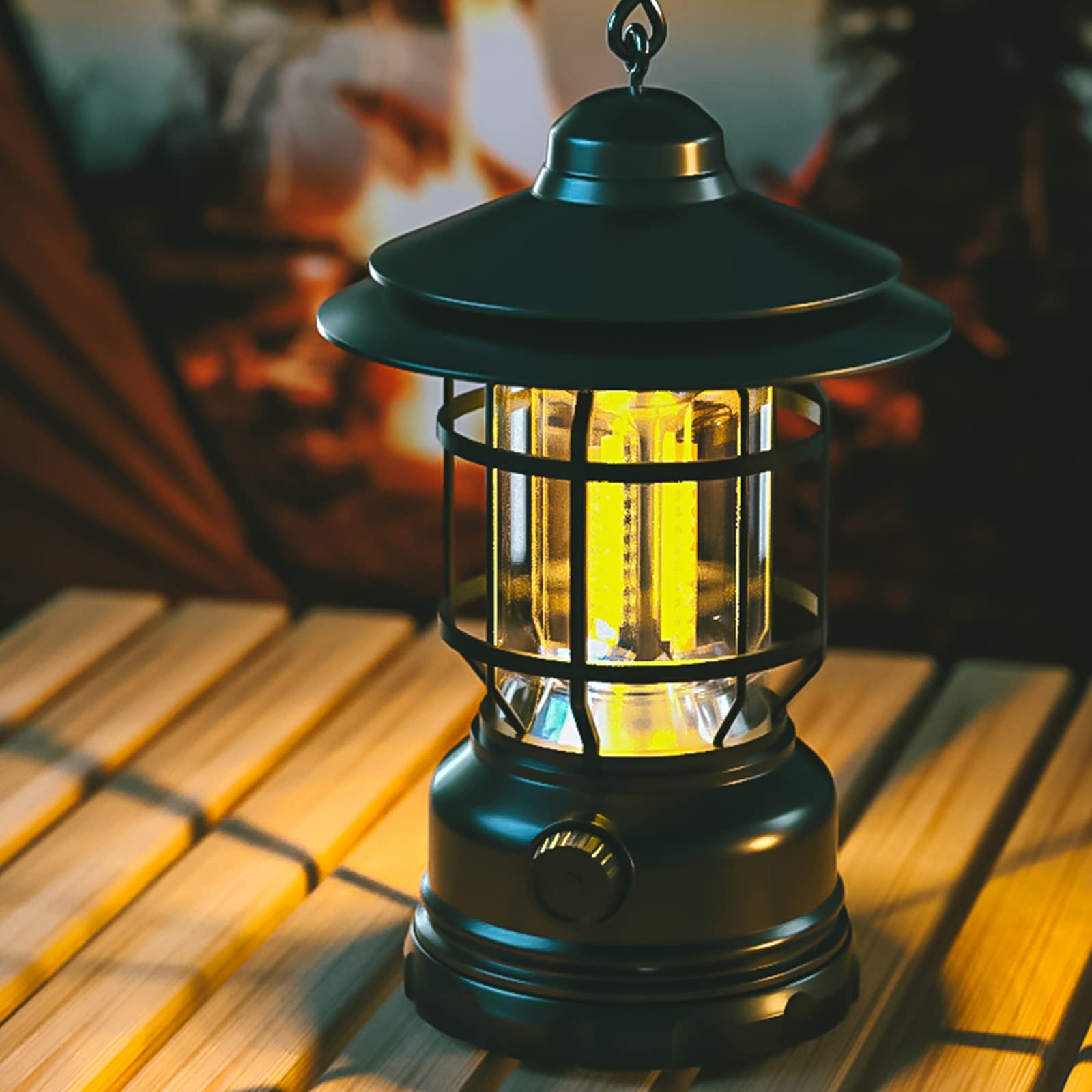 BOSUGE, LED-Campinglaterne, dimmbares Retro-Campinglicht, wiederaufladbare USB-Hänge-Campinglampe, tragbares wasserarmes Outdoor-Zeltlicht for Ausfälle beim Camping Hikin