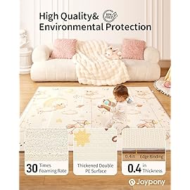 Baby Play Mat, 47 x 47 Inch Foldable Play Mats for Babies and Toddlers, Waterproof & Anti-Slip Portable Baby Floor Mat for Baby Playpen, Baby Mat for Floor with Travel Bag