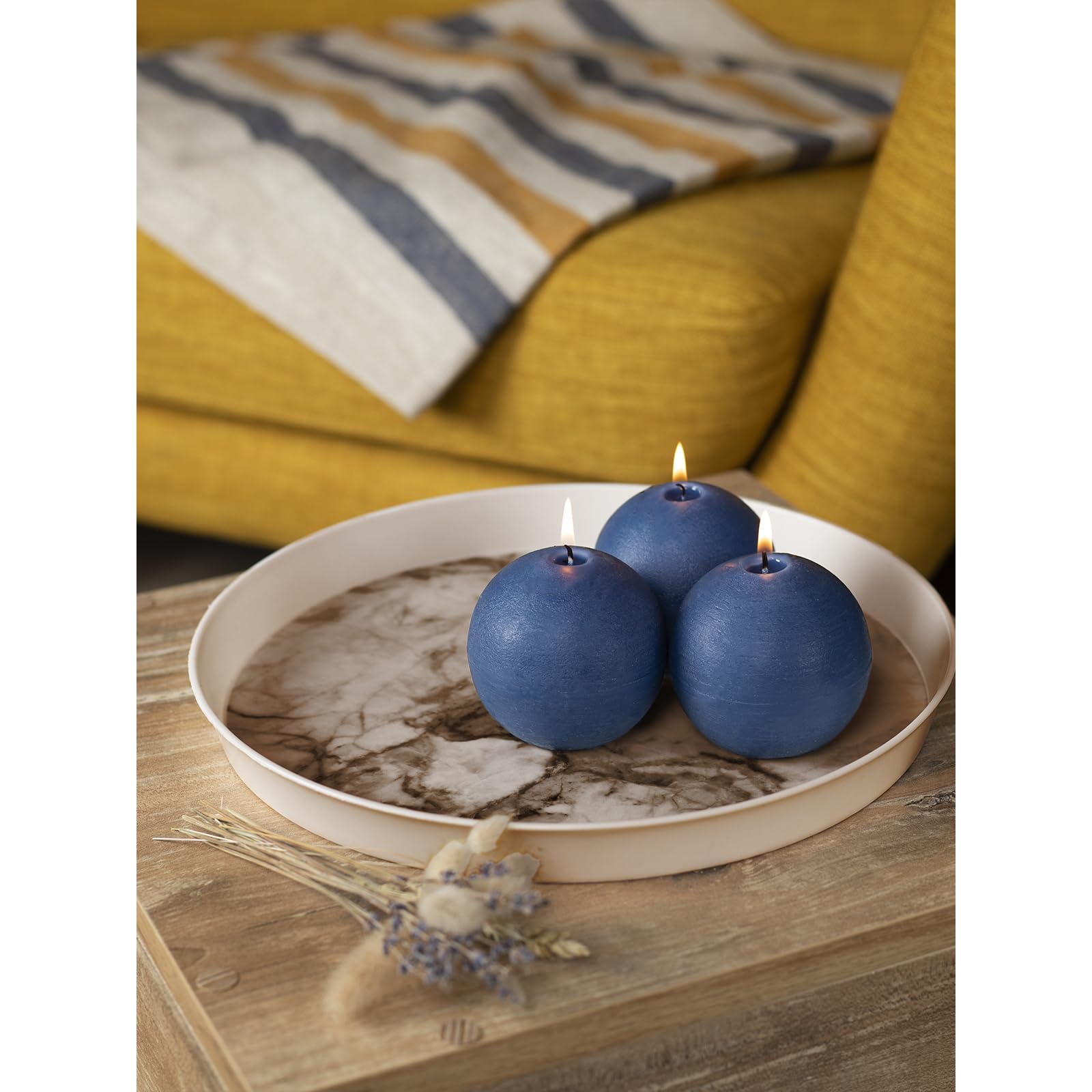 Candele Di Cera D'api Blu - Senza Profumo E Senza Fumo Per Atmosfere Romantiche - Foto 5