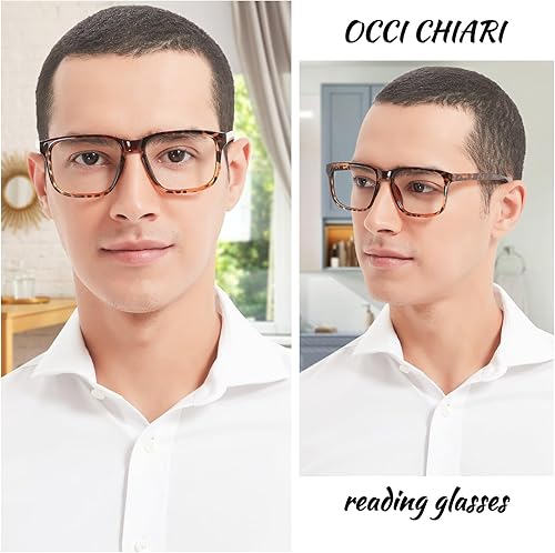 Miniatura 2 de OCCI CHIARI Gafas de lectura cuadradas grandes con estilo para mujeres 1.0 1.25 1.50 1.75 2.0 2.25 2.5 2.75 3.0 3.5 4.0