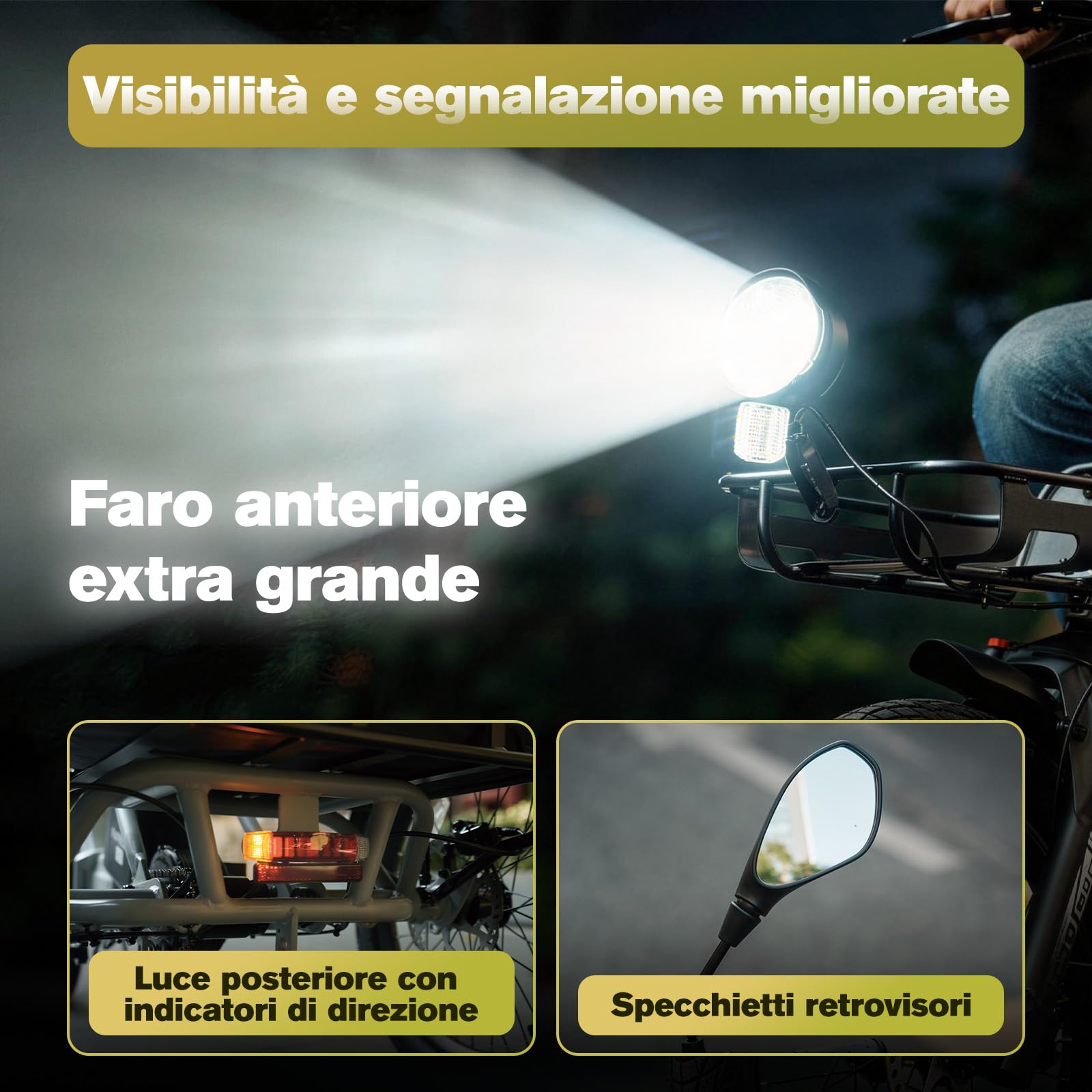 Fafrees Triciclo Elettrico F20 MATE II, Bici da 250 W con 3 Ruote da 20"*2,5", Batteria da 21 Ah 1008 Wh, Cestino + Portapacchi, Triciclo Elettrico da Carico per Adulti e Anziani