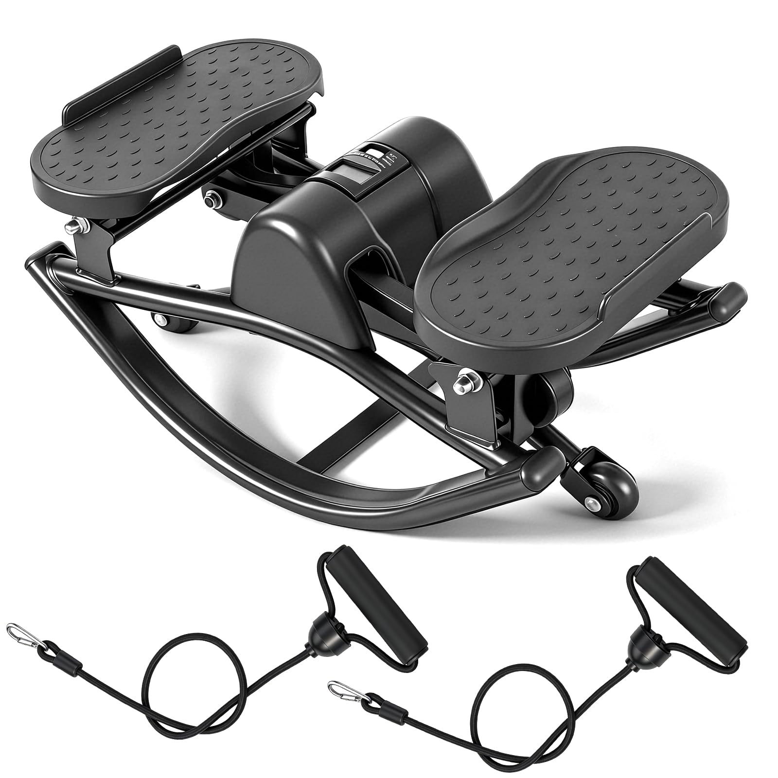 rock fitness stepper for exercise at home, motion stair stepper with resistance bands for full body workout, aerobic workout machine fitness equipment