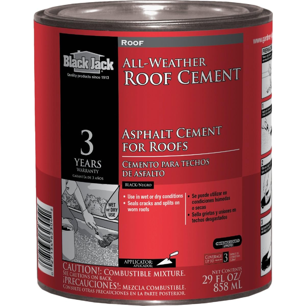 Gardner-Gibson 9/14/6230 29 oz Wet Dry Roof Cement