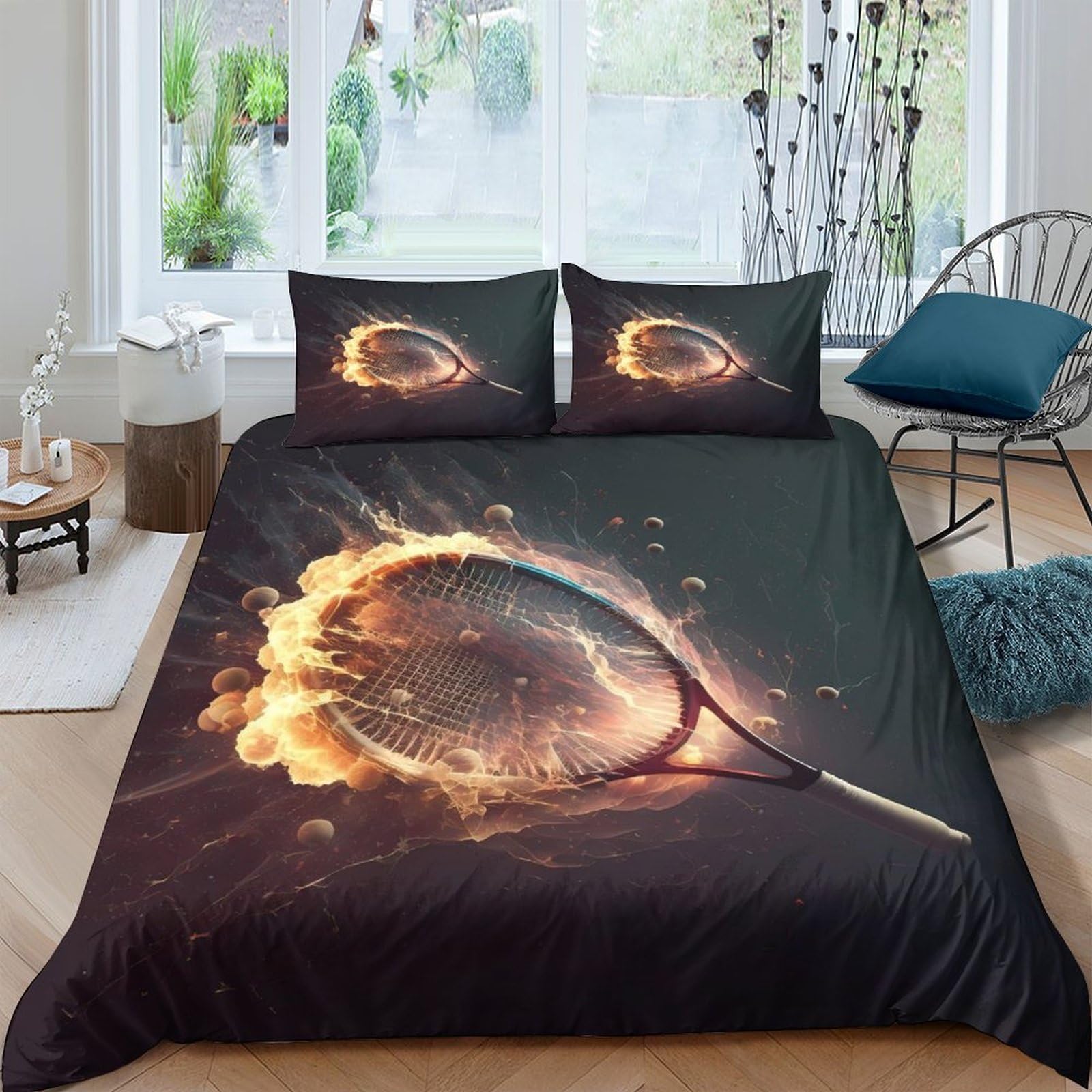 Ctjqhvkz Style-7 3D Printed Fire Ring Fitted Sheet Microfiber Soft Durable Flame Swirl Mattress Cover Bedroom Dorm Home Decor Single（135X200cm）