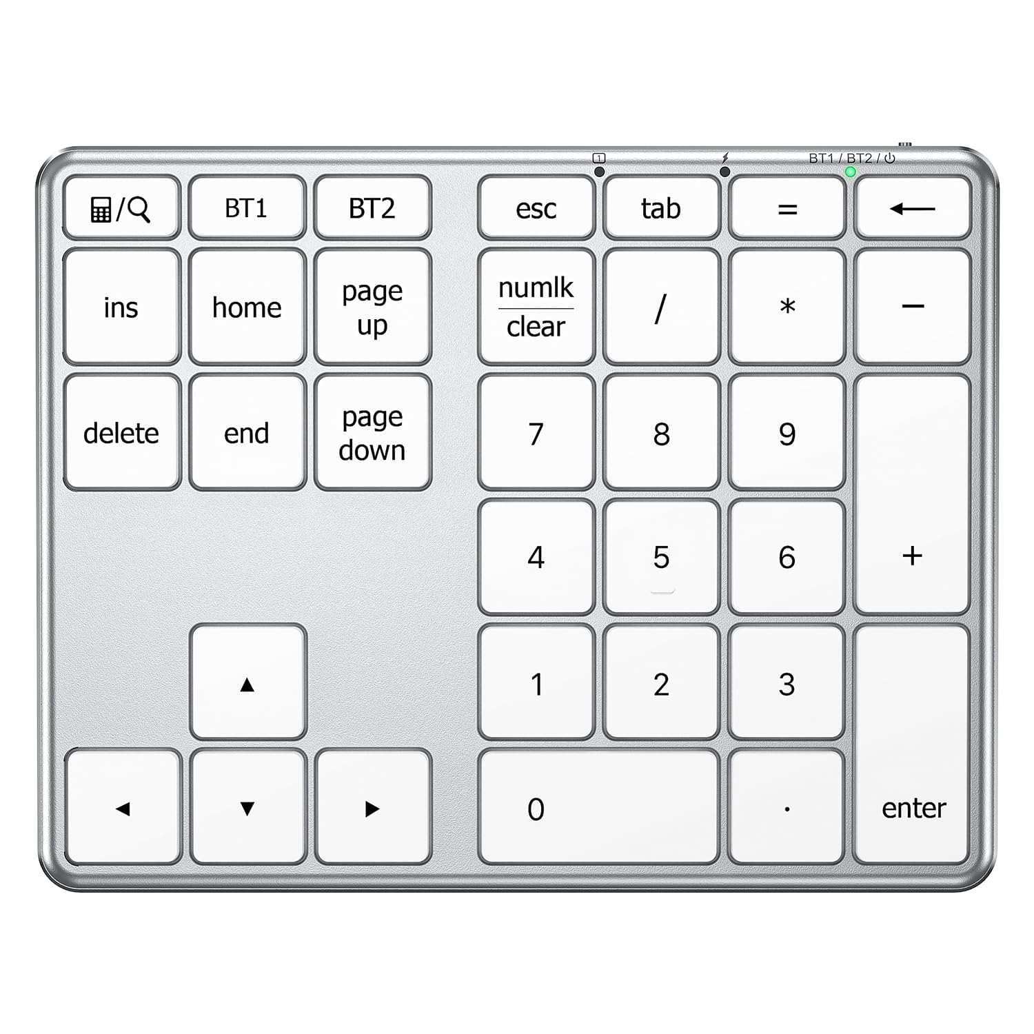 iClever KP10 Bluetooth Number Pad, Dual Device Connection, 34 Keys Ultra-Slim for Mac/Windows/iPad, USB-C Rechargeable, Quiet Keys, Excel Accounting Numpad with Long Battery Life