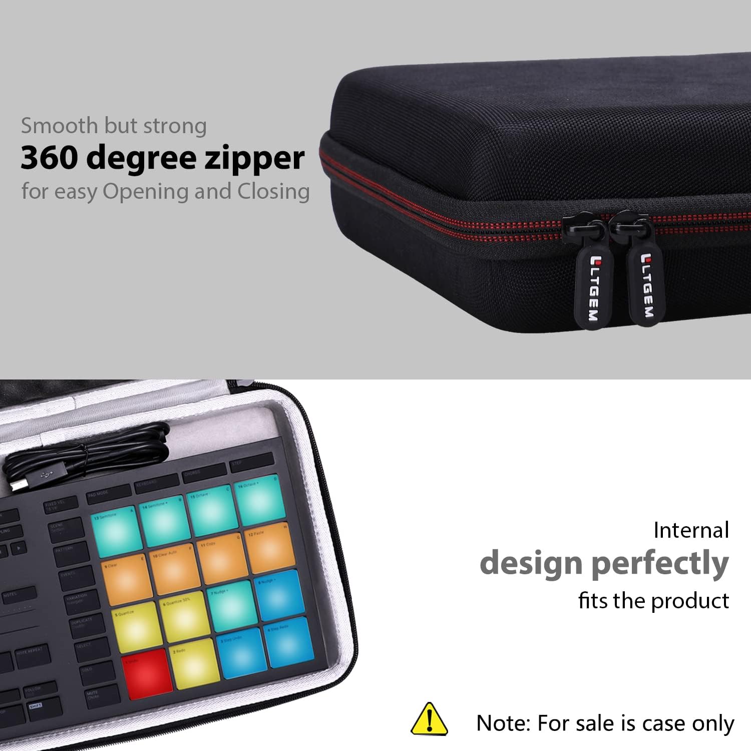 LTGEM EVA Hard Case for Native Instruments Maschine Mikro Mk3 Drum Controller - Image 5
