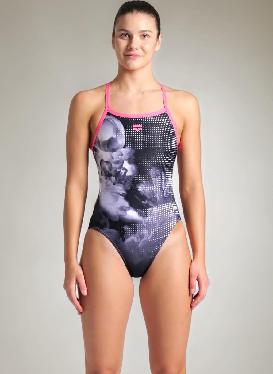 Arena Women's Arena Performance Women's Airbrush Challenge Back Swimsuit Sporty Bathing Suit One Piece Swimsuit (Pack of 1)