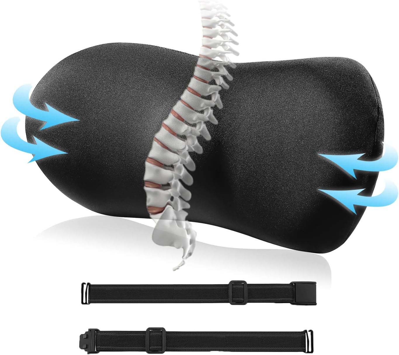 Lumbar Support Pillow Memory Foam Adjustable Back Cushion