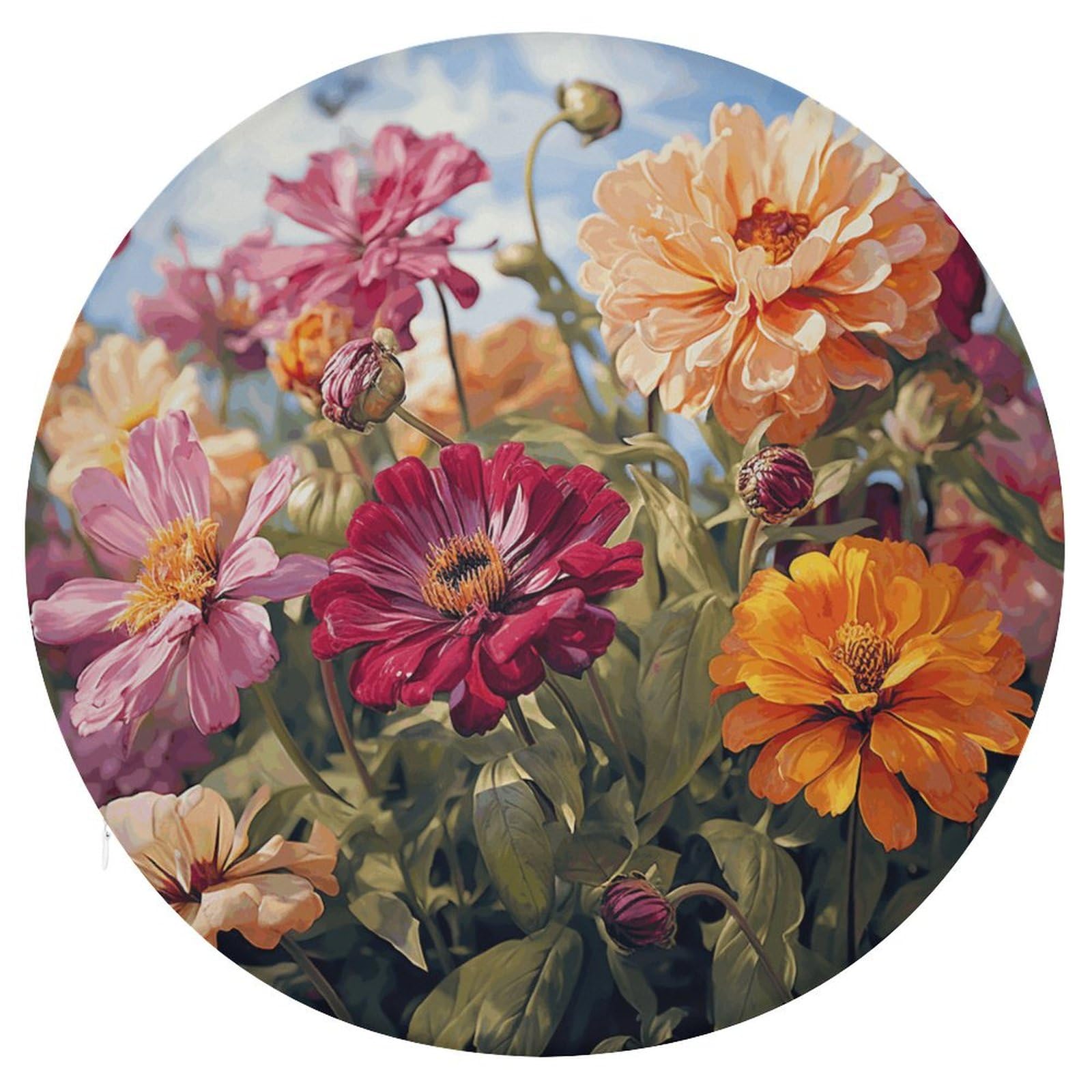 Housses de siège de chaise rondes lavables à motif floral pour salle à manger