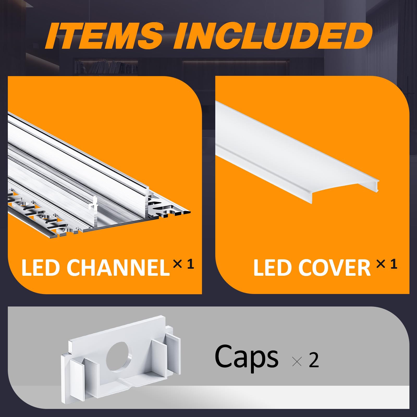 10 x profil aluminiowy do taśm LED, 2 m (20 m), profil LED, kanał kablowy do taśm LED, paski do 25 mm szerokości lub dwóch prętów LED, z półprzezroczystą osłoną PC, 2000 x 61,8 x 13,8 mm