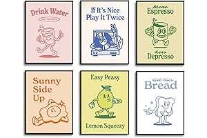 Fetyiu Funny Eclectic Kitchen Wall Art: Aesthetic Green Food Posters