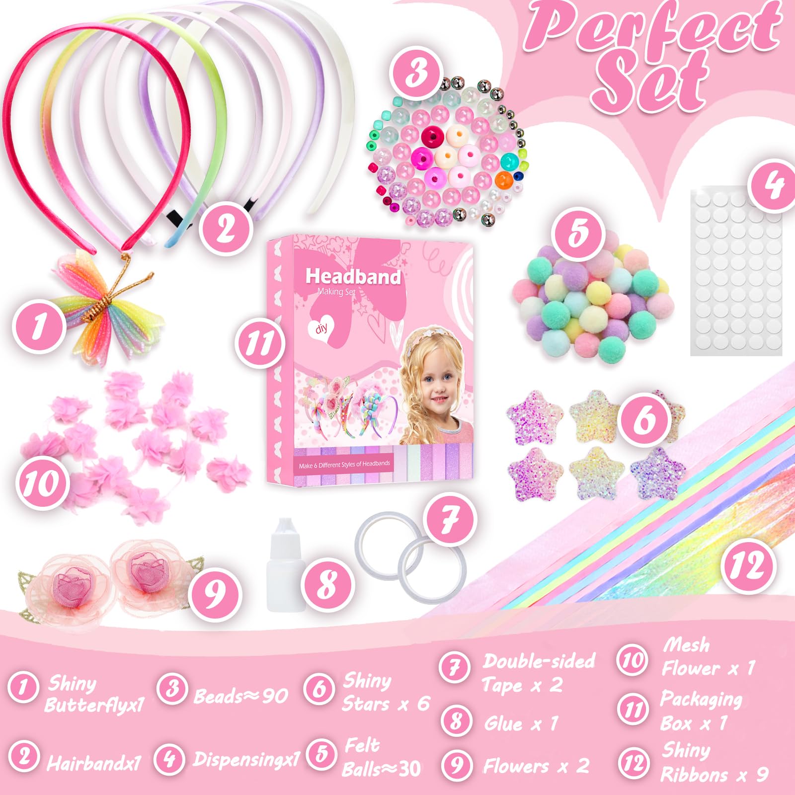 Gioco Bambina 5 Anni Femmina KIT PER LA Creazione Di Cerchietti