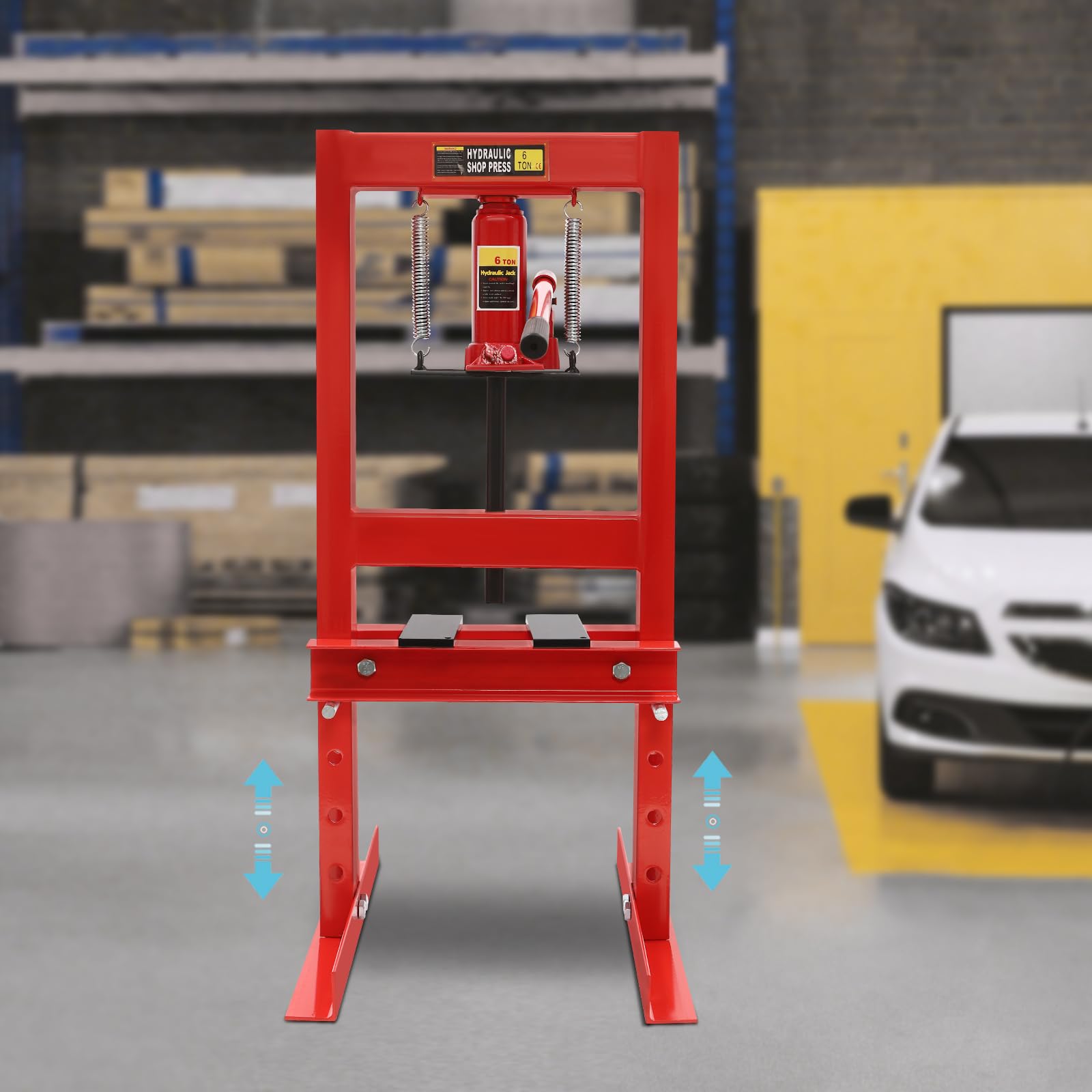 Pressa da officina idraulica da 6T, attrezzatura da officina, altezza di corsa 125 mm, pressa manuale per cuscinetti in acciaio al carbonio, pressa da officina per boccole auto, giunti sferici, giunti