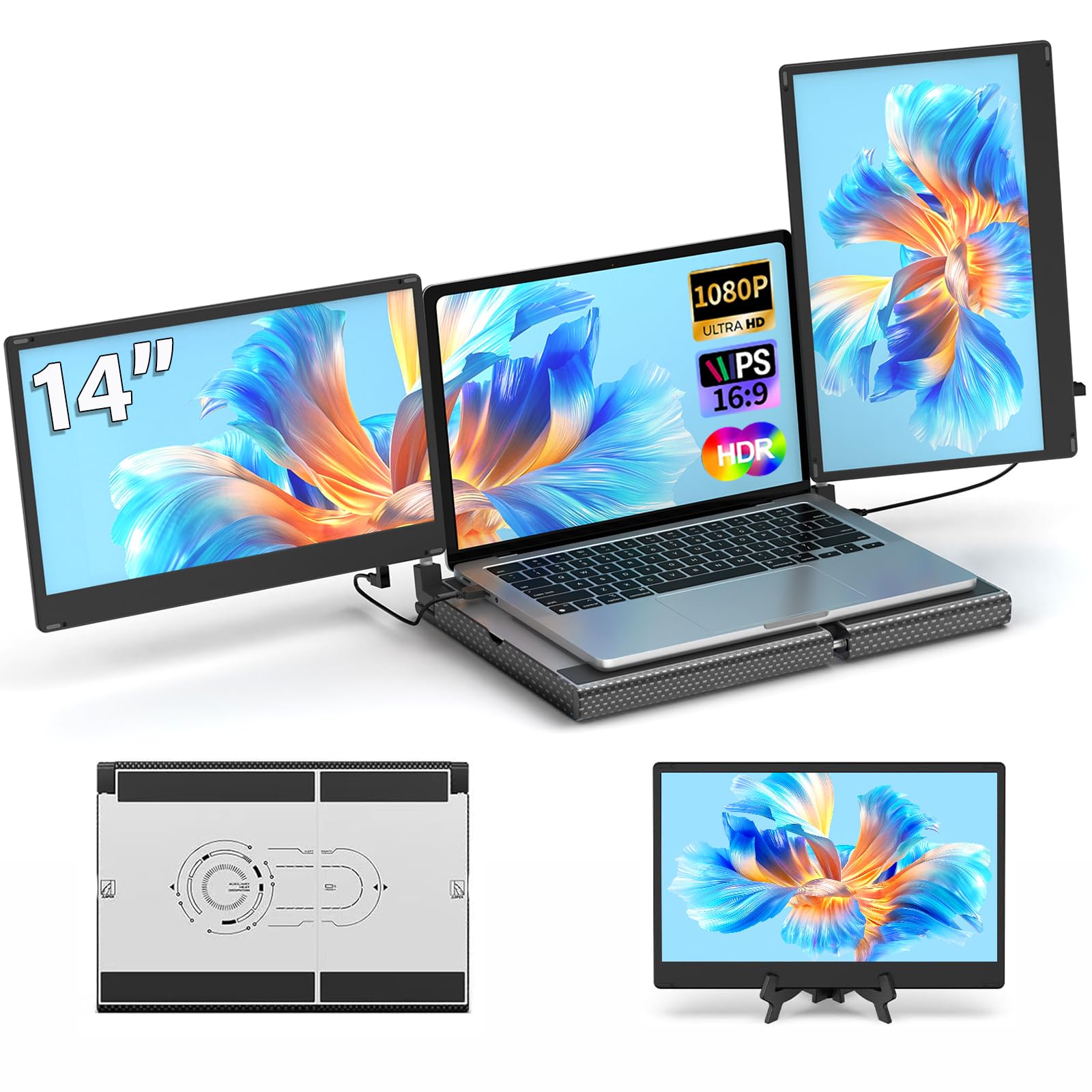 ultra thin 14.2 inch laptop screen extender 1080p monitor