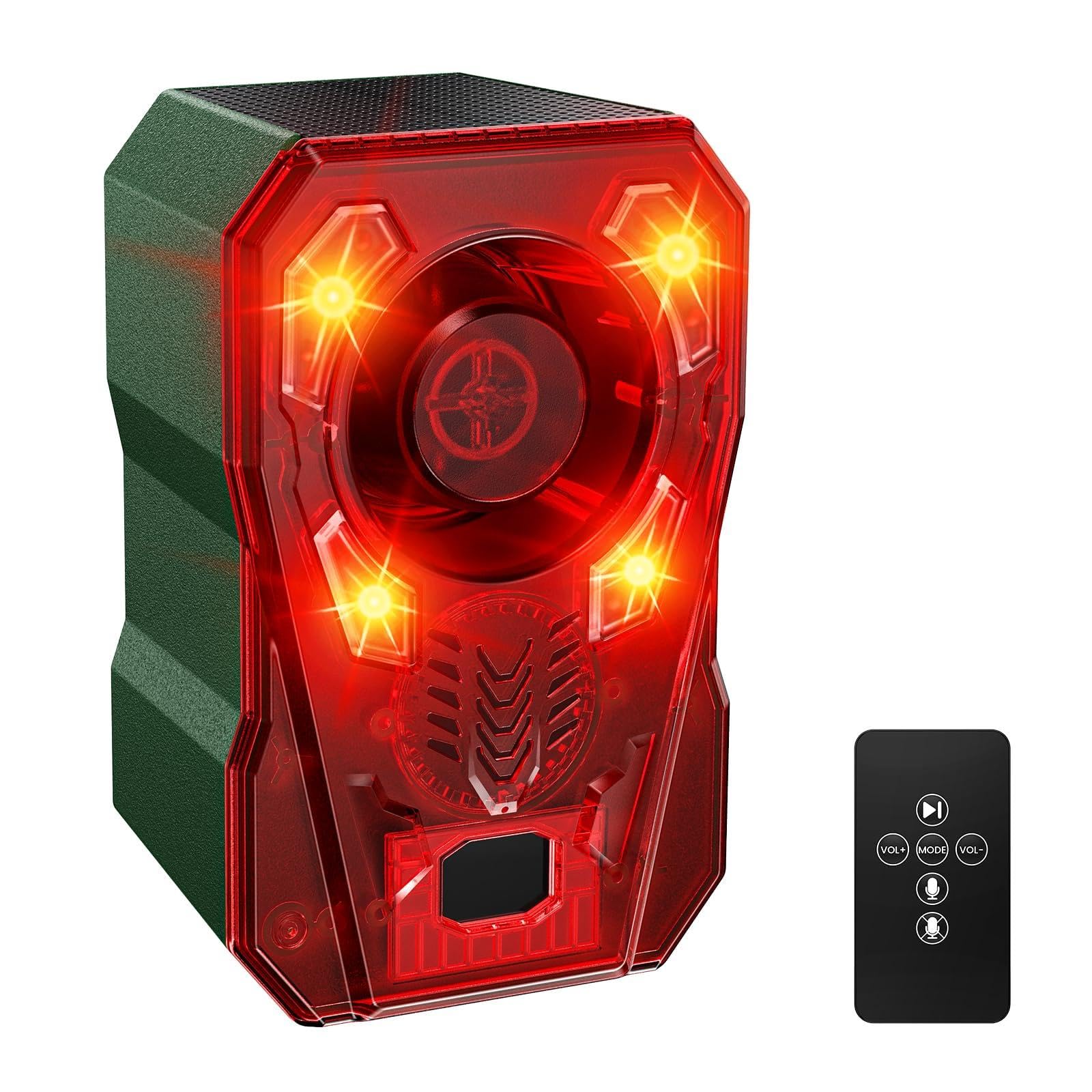 Solar Outdoor Motion Sensor Alarm, Dog Barking Alarm with 4 Volume Adjust, 130dB Loud Noise Maker & Strobe Light, 10 Sounds, IP 66 Waterproof Motion Detector Alarm to Deter Deer, Raccoon, Bear-image-8