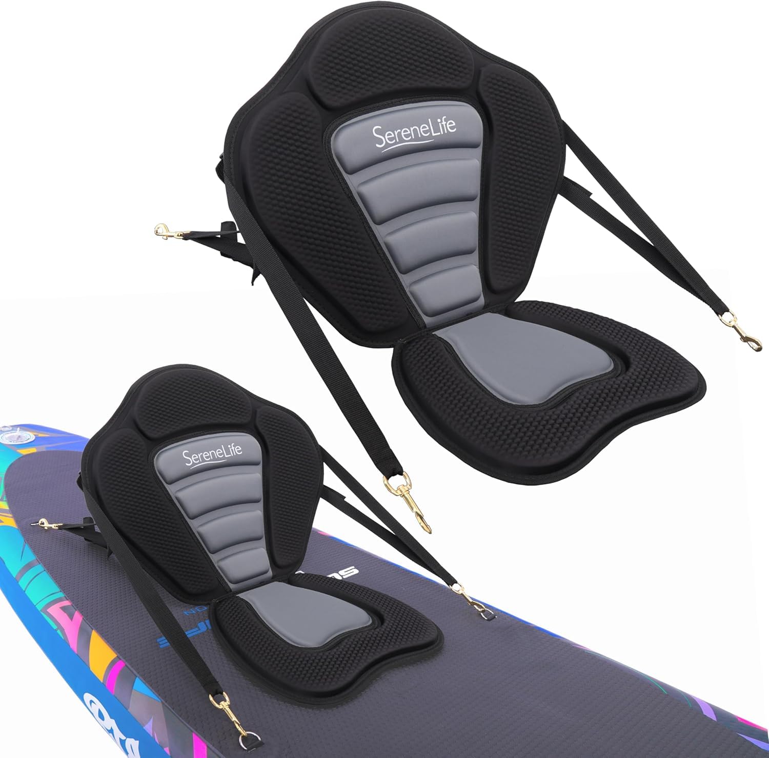 Detachable Universal Paddle-Board Seat - Adjustable Paddle Board Seat, Form-Fitting Design for All Body Sizes, Large & Small, Compatible for Kayaks, Rowboats, Paddle Board, Fishing Boats