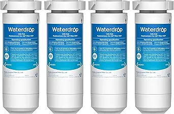Waterdrop XWF Replacement for GEยฎ XWF Refrigerator, GEยฎ XWF Water Filter, WR17X30702, 4 Filters (Not XWFEยฎ๏ผNo chip)