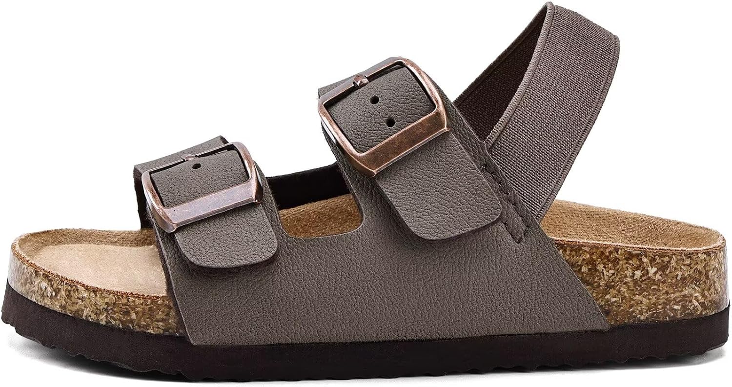 Torotto Toddler Boys Girls Cork Footbed Sandals with Arch Support & Adjustable Straps for Indoor & Outdoor