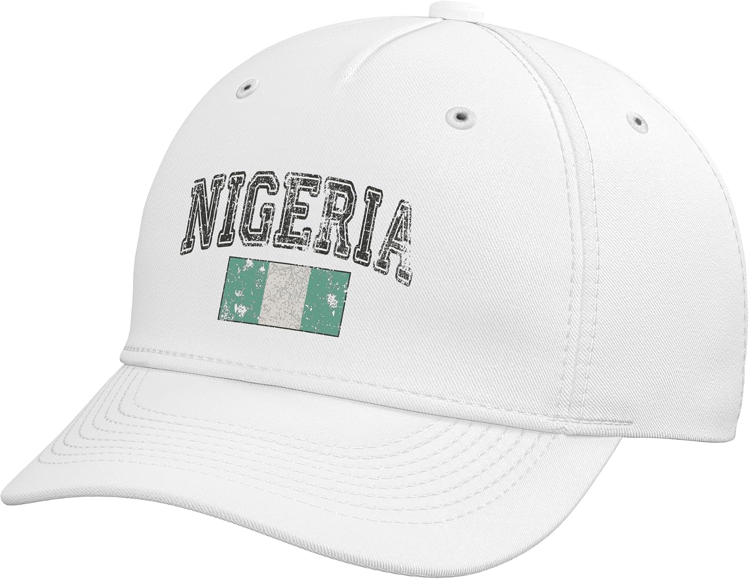 Vintage Retro Faded Nigeria Flag Nigerian Pride Adjustable Baseball Hat