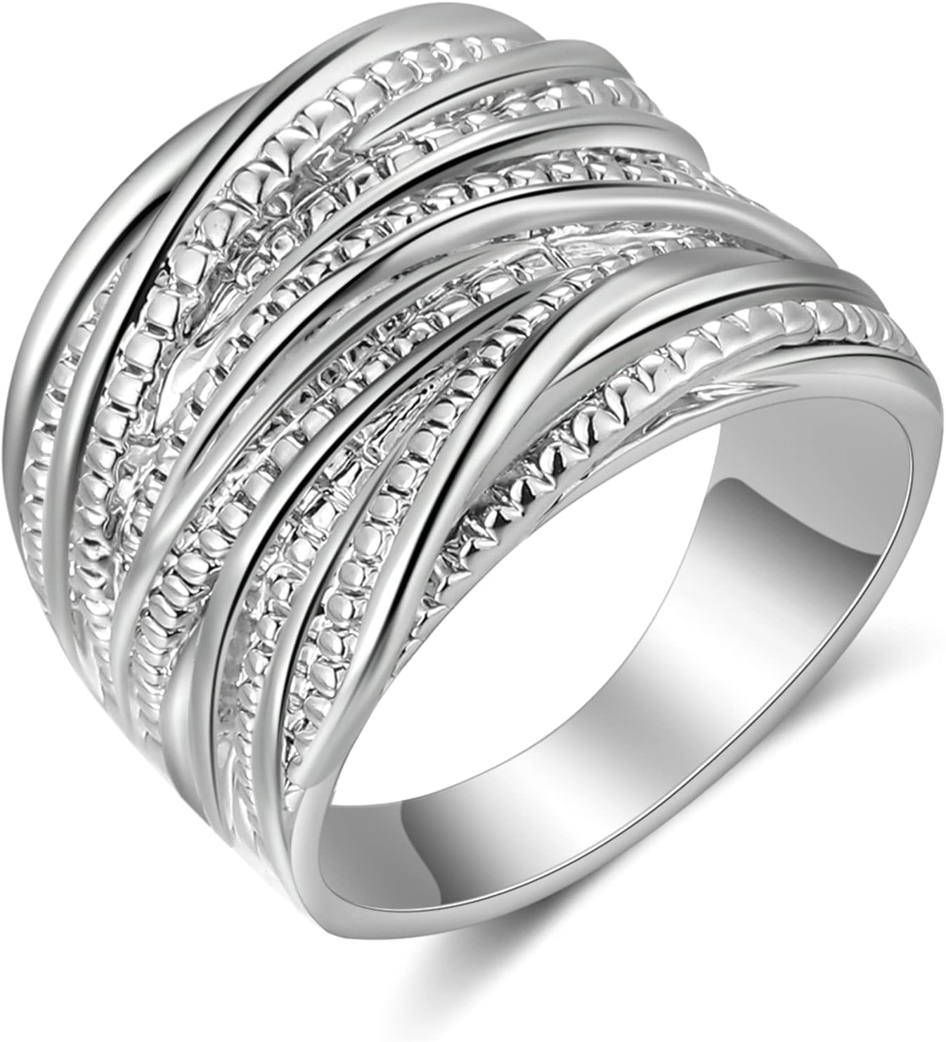 Aprilery Silver Cross Rings for Women, Fashion Statement