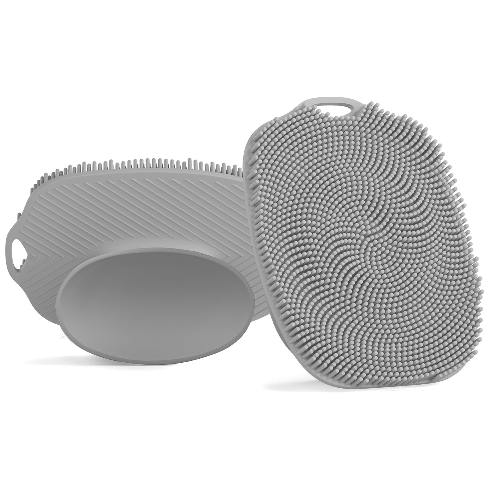 2 PCS Face Scrubber, Soft Silicone Face Exfoliator with Suction Cup for Man and Women Deep Skin Clean, Gentle Facial Cleaning Brush Suitable for All Sensitive Skin(Gray)