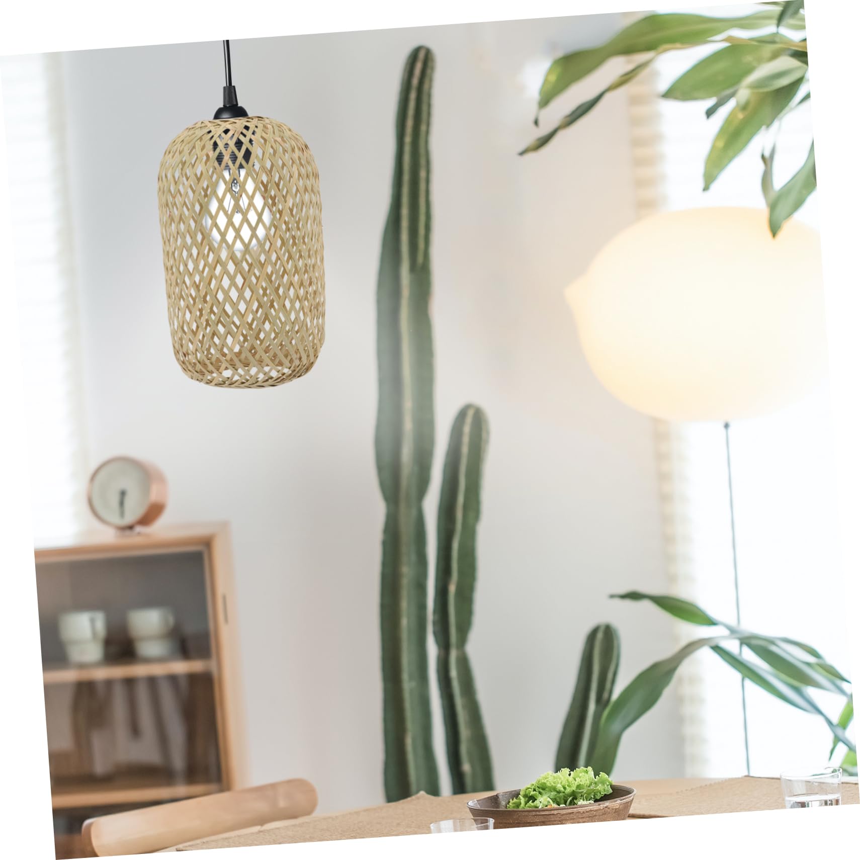 SOESFOUFU Woven Bamboo Lampshade Ceiling Light Cover Stylish Decor for Bedroom Room