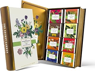 Life Plus Style Gourmet The Secret Garden Organic Tea Gift Set 80 Tea Bags 8 Flavours Green & Black Wellness Sampler Tea Set Collection with Mango & Fruit Infusions Premium Birthday Gift for Women