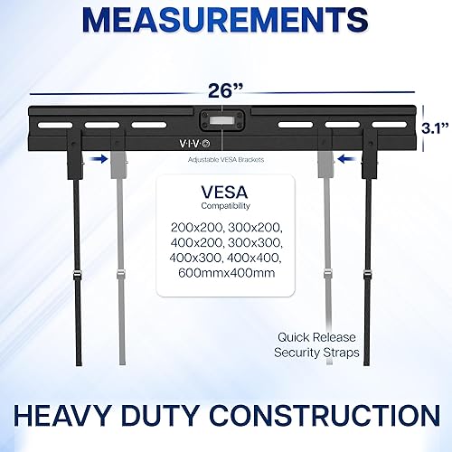 Miniatura 3 de VIVO Soporte de pared para TV sin pernos para pantallas de 37 a 86 pulgadas, VESA máximo de 23.622 x 15.748 in, solución de montaje de paneles de
