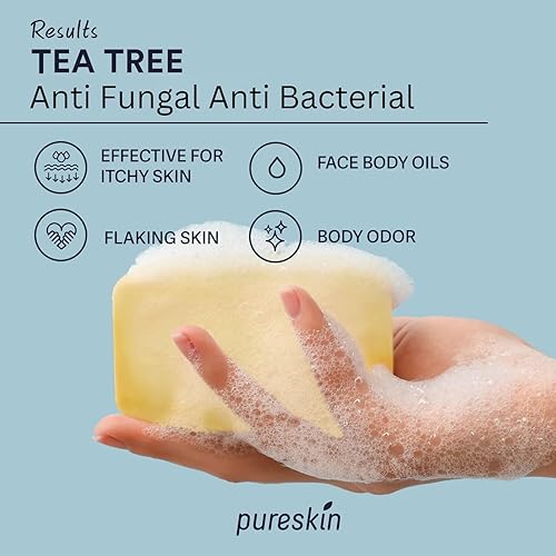 Miniatura 2 de Jabón de árbol de té antifúngico, jabón para dermatitis seborreica, jabón de psoriasis, jabón para eczema, limpieza natural para psoriasis, pie de