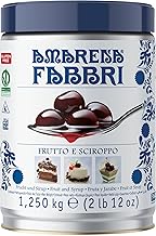 FABBRI 1905-Cerises Amarena au sirop.Un plaisir unique avec des cerises mi-candies d'Italie.Ingrédient polyvalent pour les desserts, les décorations, le yaourt et les cocktails.Goût inimitable, 1250 g