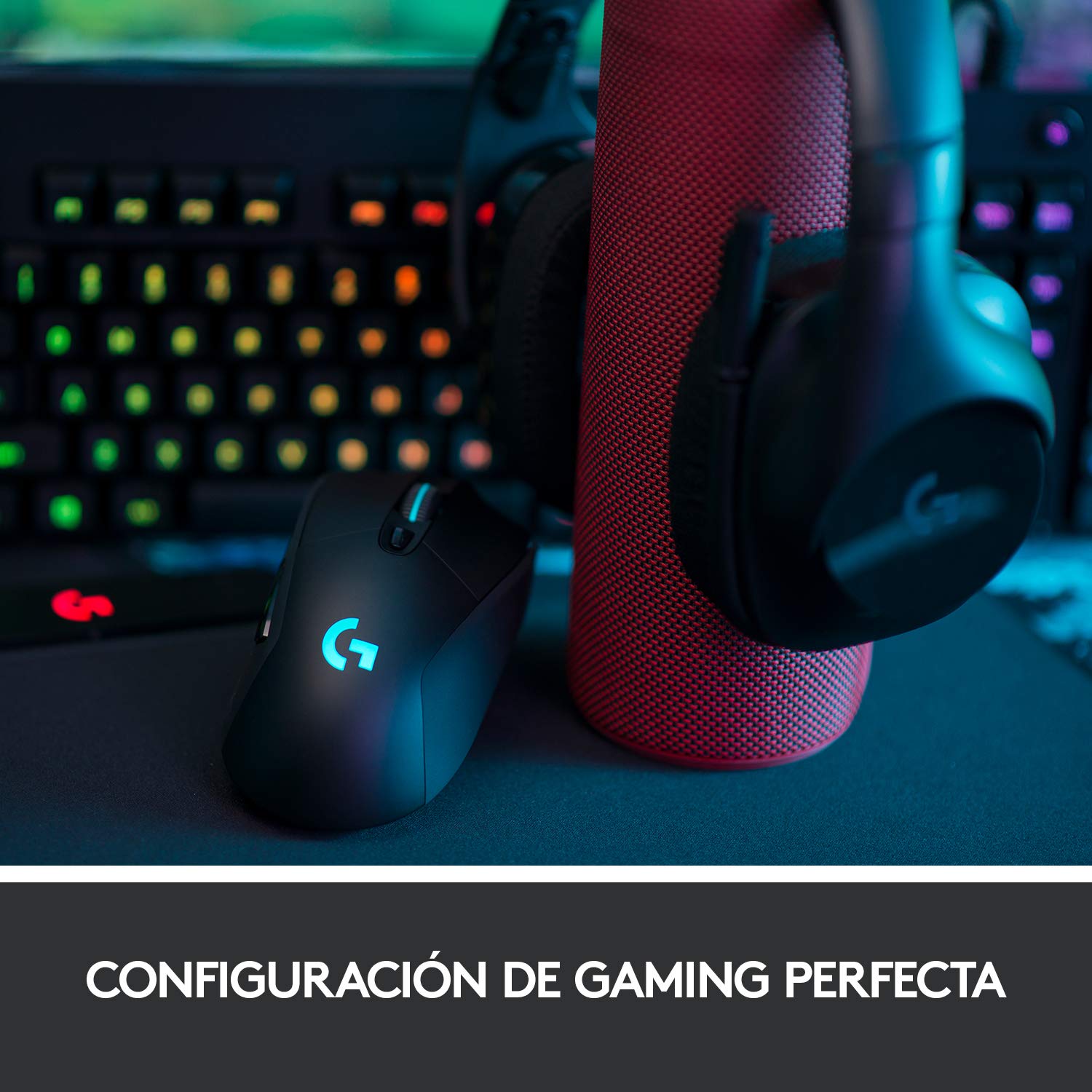Logitech G703 Lightspeed Ratón Gaming Inalámbrico, Captor Hero 25K, 25,600 dpi, Pesos Ajustables, 6 Botones Programables, Memoría Integrada, POWERPLAY-compatibile, PC/Mac - Negro