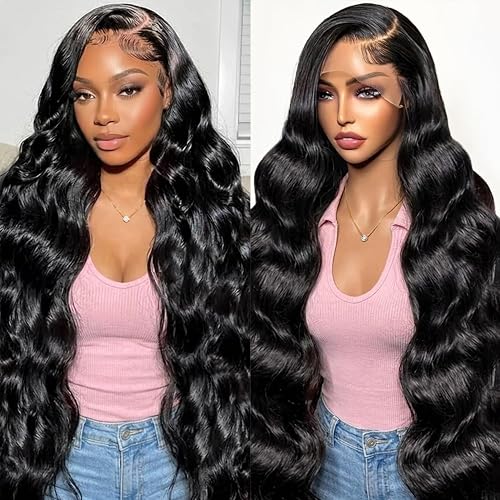 30 inch 13x6 Lace Front Wigs Human Hair Body Wave Human Hair Wig 200% Density HD Transparent Lace Frontal Human Hair Wigs for Women With 3x Longer Service Life Pre Plucked Natural Hairline