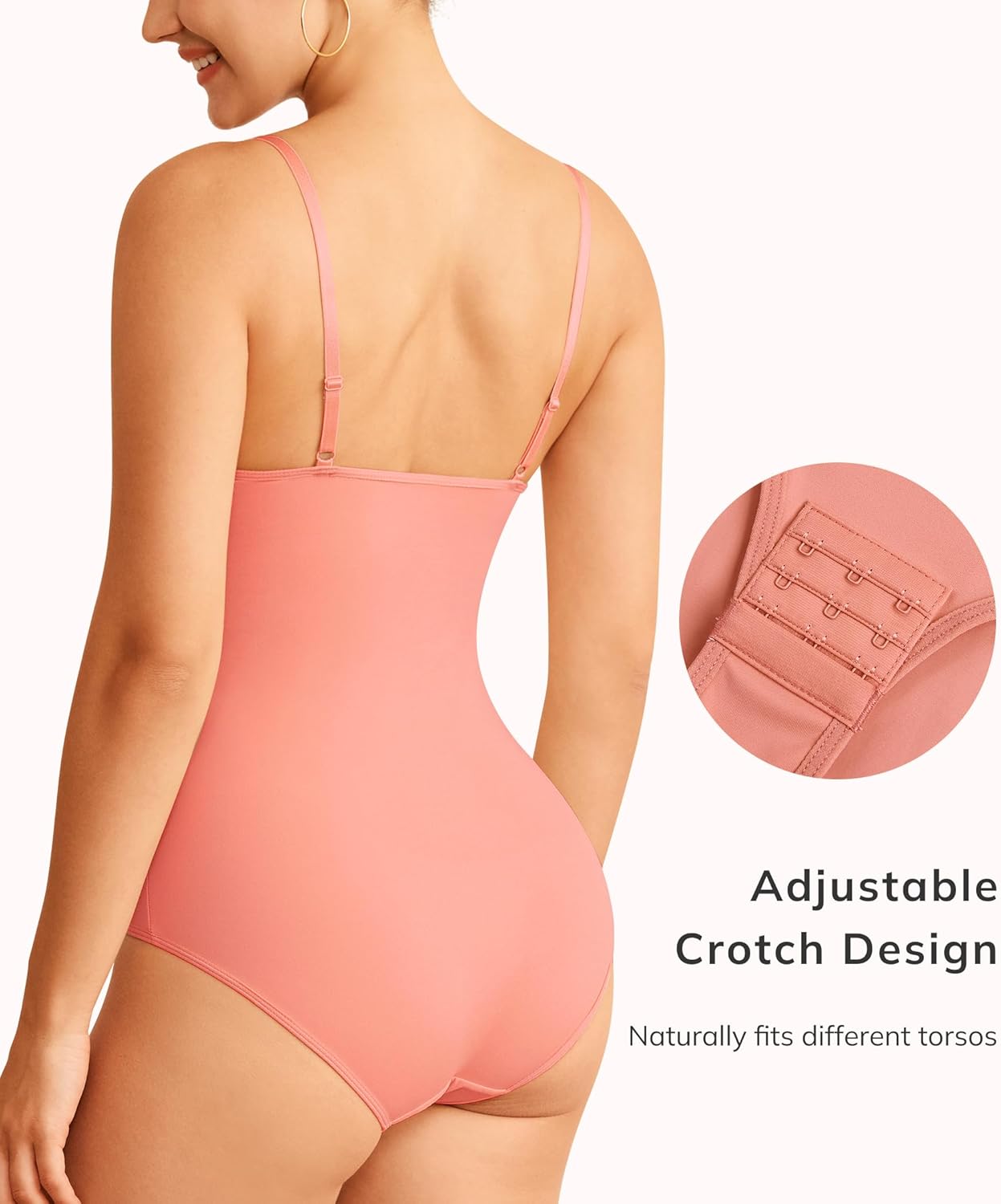 LODAY Shapewear Bodysuits for Women Deep V Neck Body Suit with Built in Bra