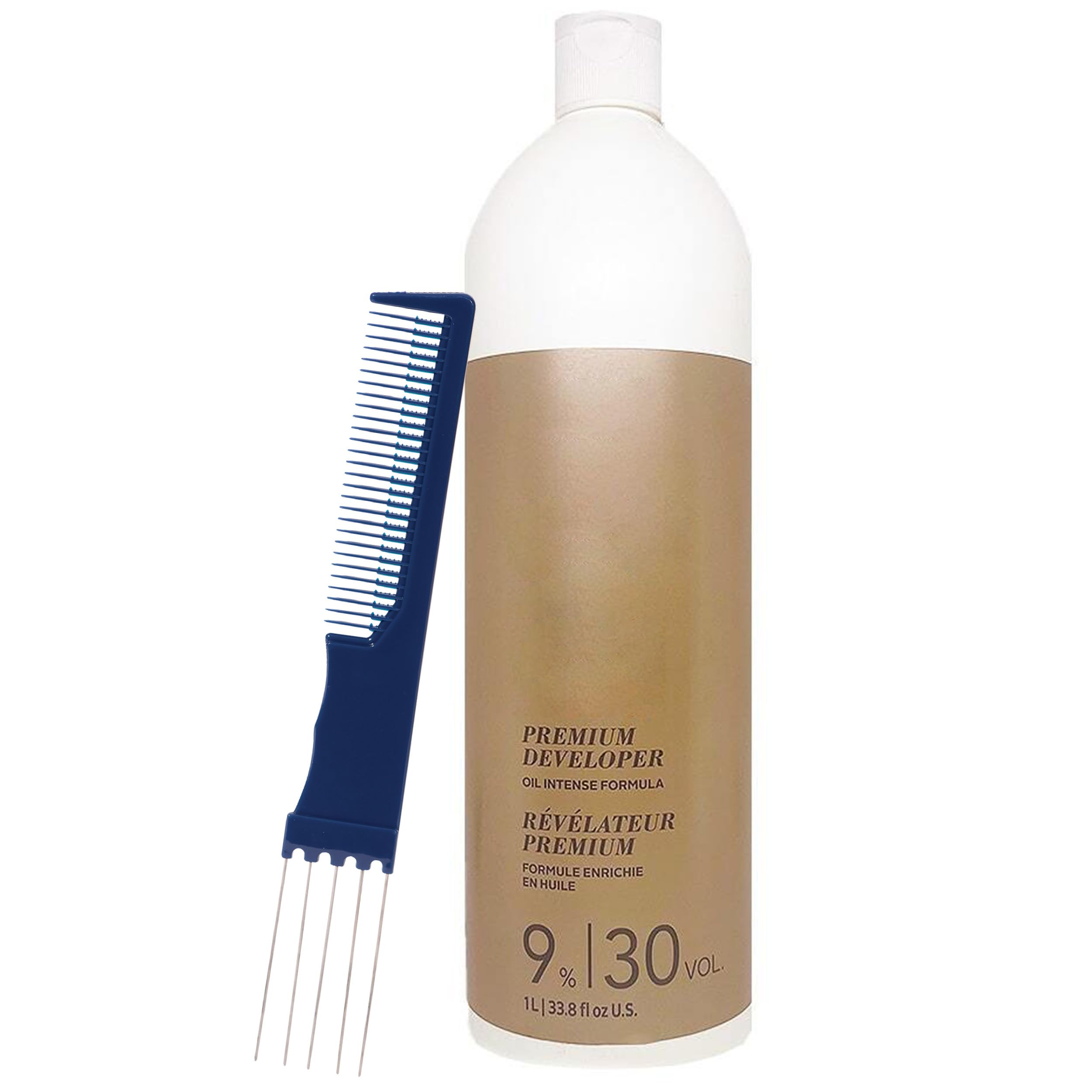 BlondeMe Premium Developer 9% / 30 Volume 33.8 Fl Oz with Dual Purpose Comb – Professional Cream Developer for Blonde Hair Lightening and Color Application