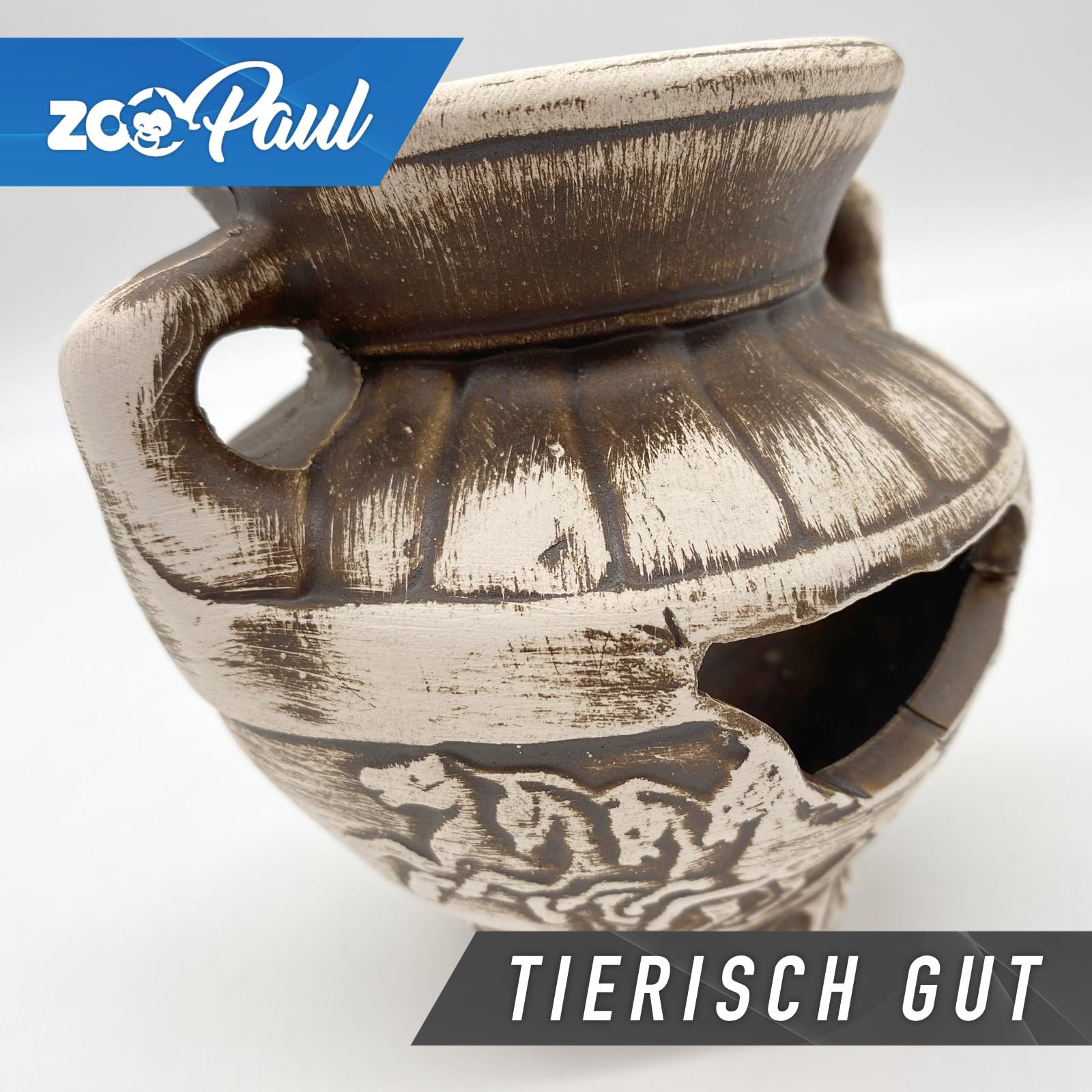 ZooPaul Sprudel Set Keramik Deko und Pumpe + Zubehör Aquarium römische Vase Gefäß Versteck