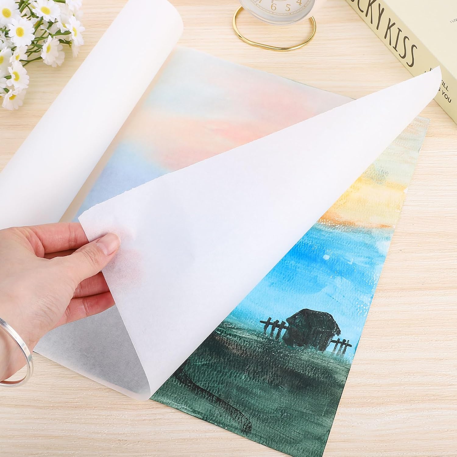 Tracing Paper Roll 12in x 25yd, White Trace Paper Pattern Paper Translucent Tracing Paper for Sewing, Drawing, Sketching, Gift Wrapping | Smooth, tear-resistant paper; clear tracing for sewing, sketching, drafting, and gift wrapping