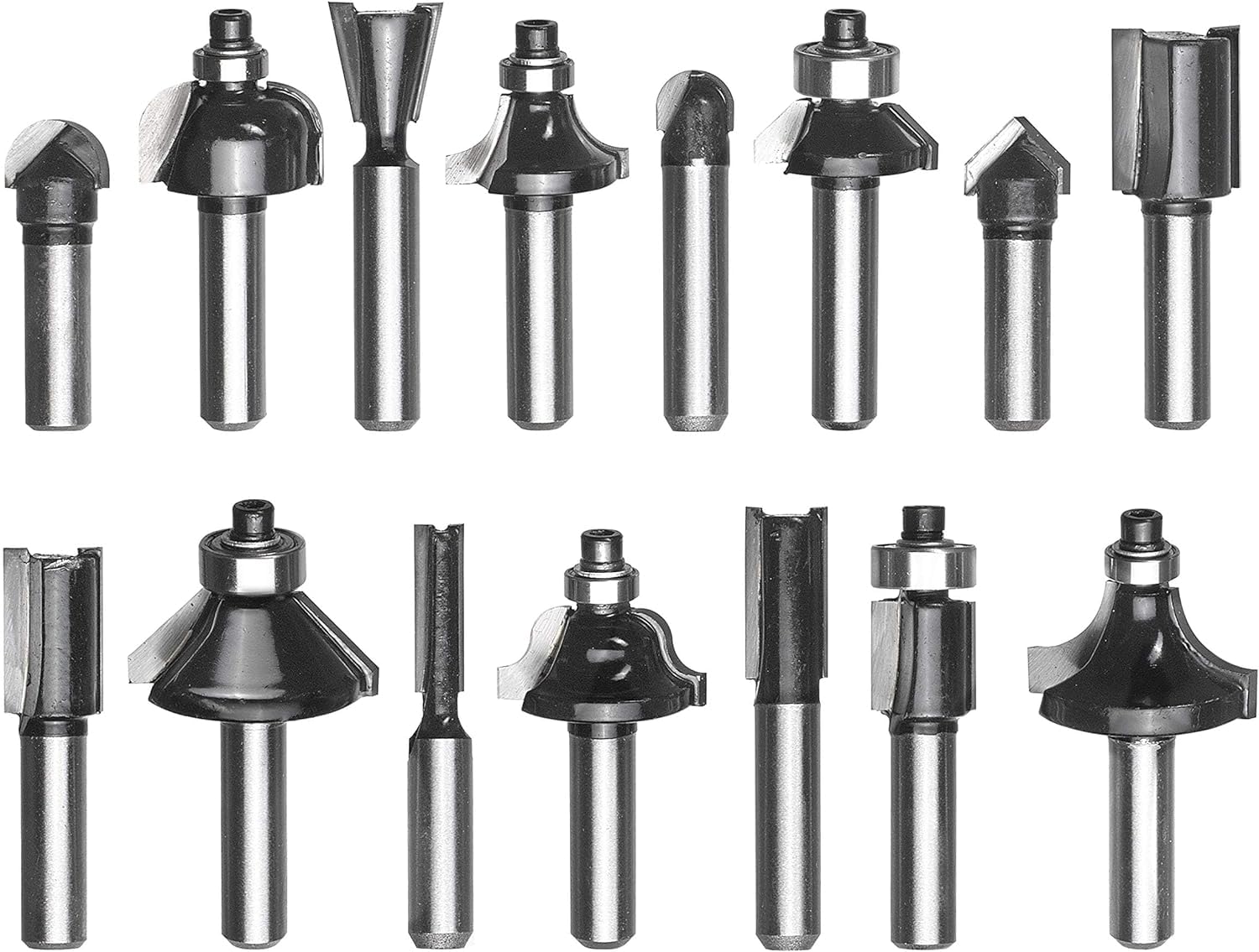 Einhell Oberfräse TE-RO 1255 E (1200 W, Spannzange Ø 6 und 8 mm, 55 mm Hubhöhe, elektronische Drehzahlregulierung, Spindelarretierung, inkl. 15 TLG. Fräser-Set)