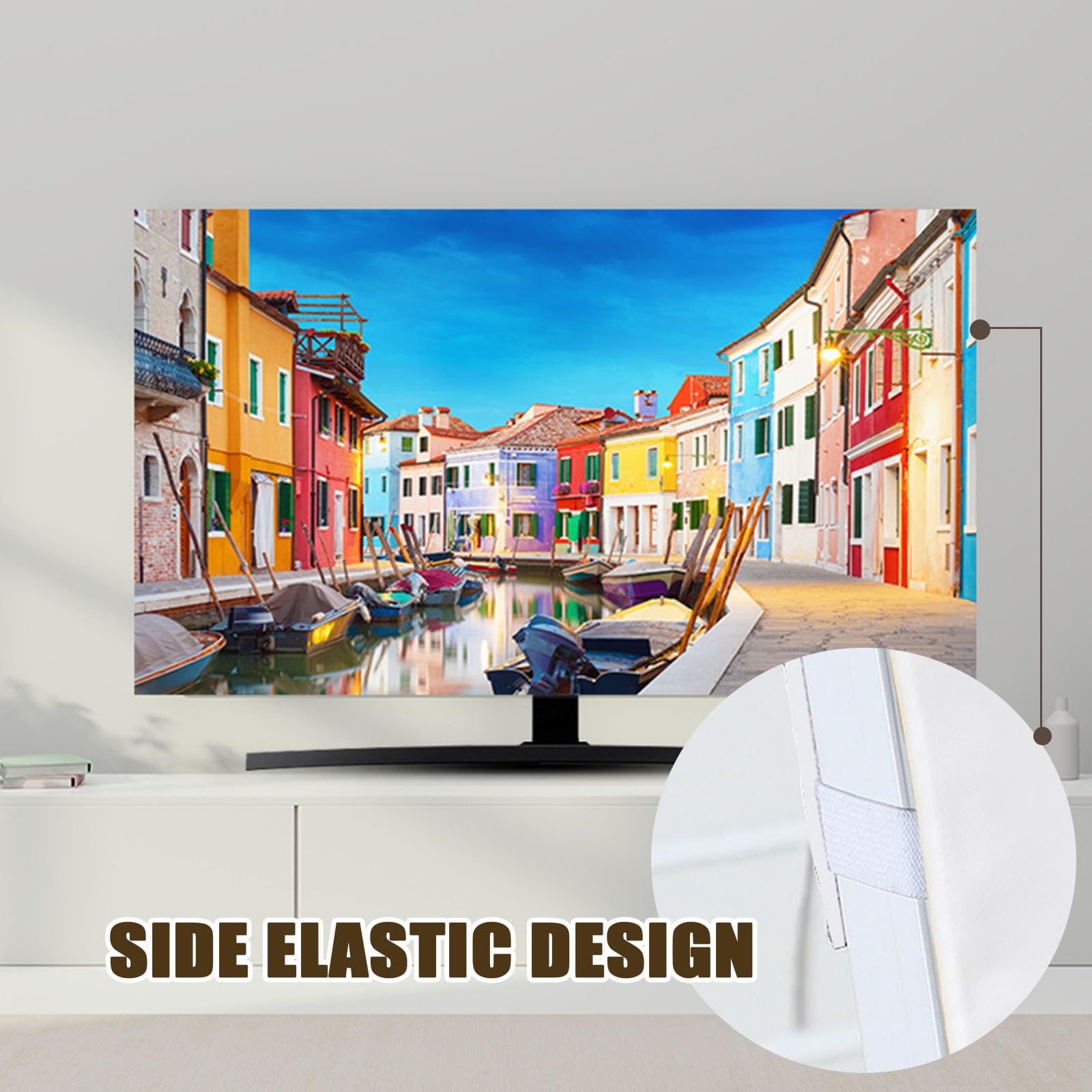 Copertura Antipolvere per TV, Copertura per Televisore da 32 A 80 Pollici, Copertura Protettiva Universale Elastica Morbida Reversibile per Schermo TV,6,80in(188 * 110cm)
