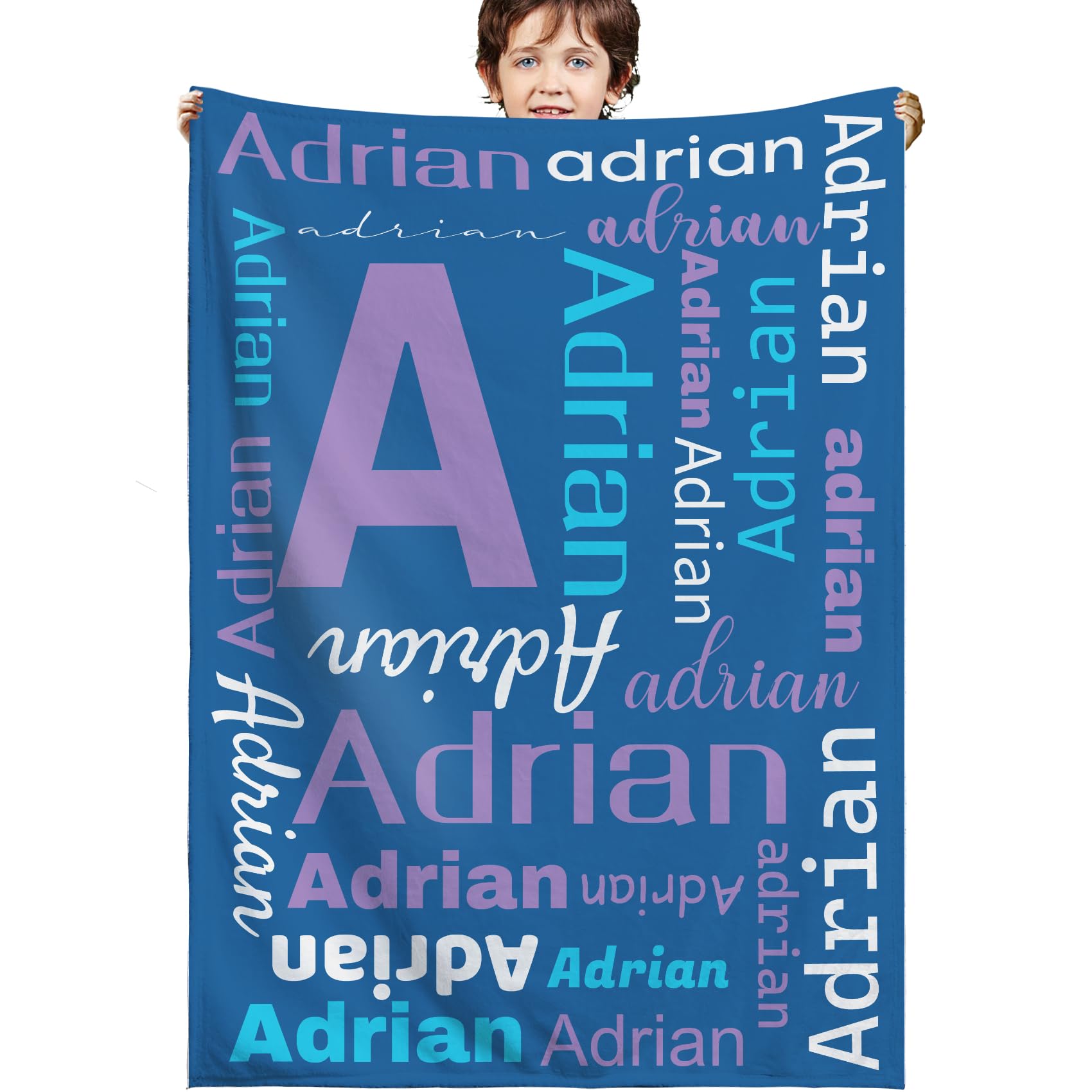 XNBTIM Personalised Baby Blanket,Customised Baby Blanket for Newborn,Custom Kids Blanket, Personalized Blankets for Kids adults,Name Blankets Personalized Kids,Birthday Christmas Valentines Day Gift