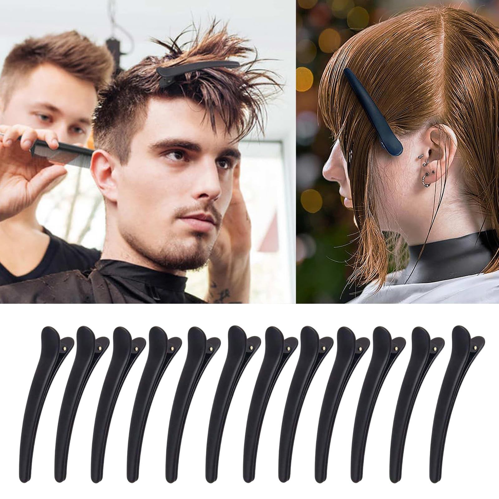 Pack of 12 Hair Sectioning Clips for Girls and Women with 1 PCS Antistatic Tail Comb - Image 4