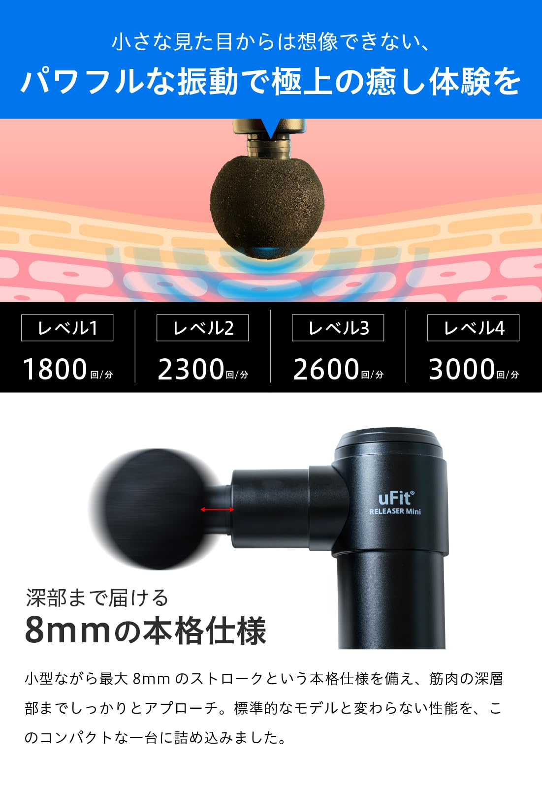 Amazon | 【日本国内ブランド】uFit RELEASER Mini 筋膜リリースガン