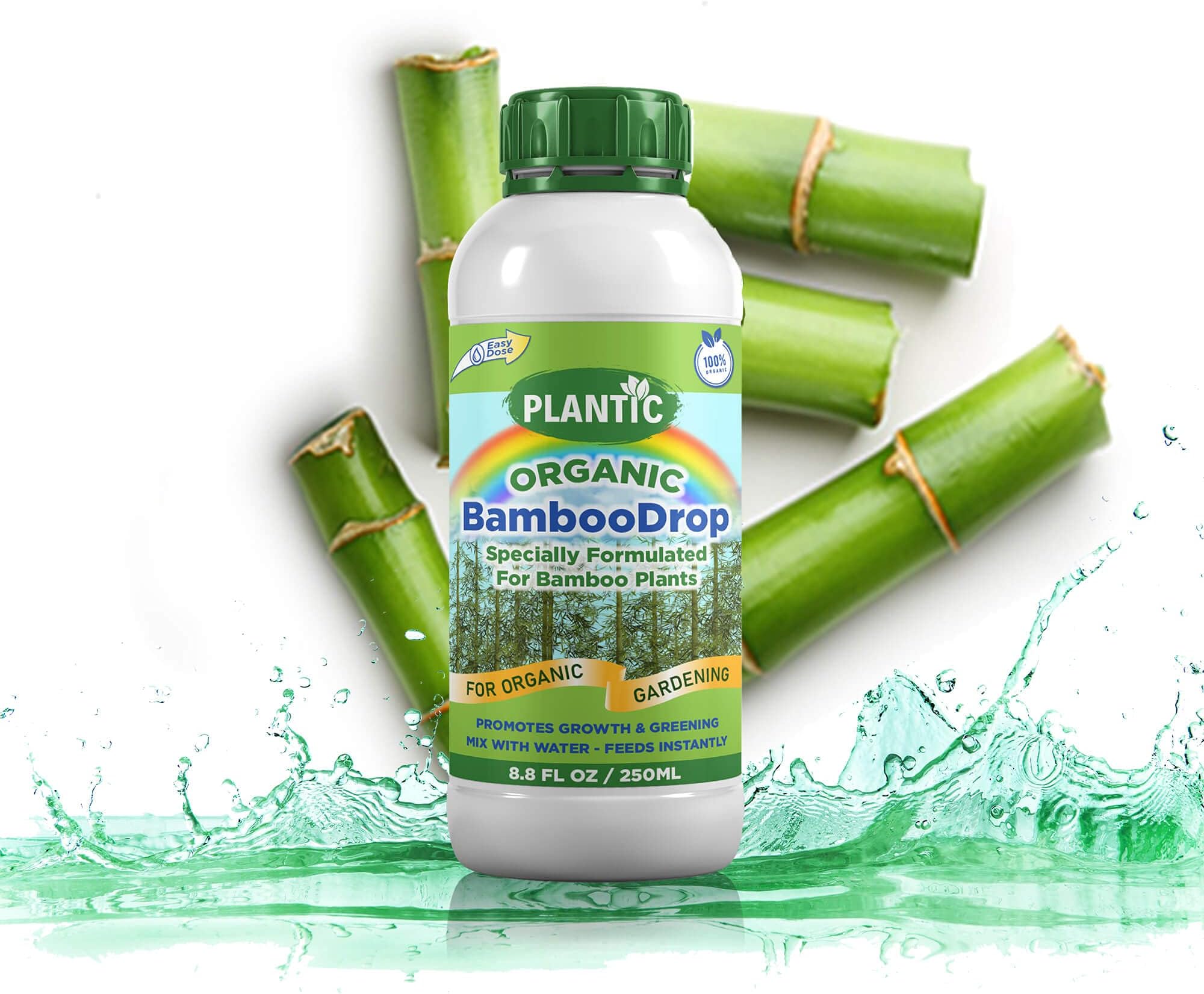 PLANTIC BambooDrop Organic Liquid Fertilizer for Bamboo Plants (Organic Fertilizer for Lucky Bamboo Plants) - 250 ml