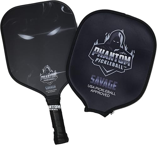 Miniatura 10 de Phantom Savage - Paletas de pickleball de cuerpo ancho de fibra de carbono de 0.512 in - Grano máximo y giro - Aprobado por USAPA - Raquetas de
