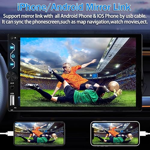 Miniatura 4 de Estéreo de coche doble DIN compatible con Apple Carplay y Android Auto pantalla táctil HD de 7 pulgadas receptor de audio para automóvil radio