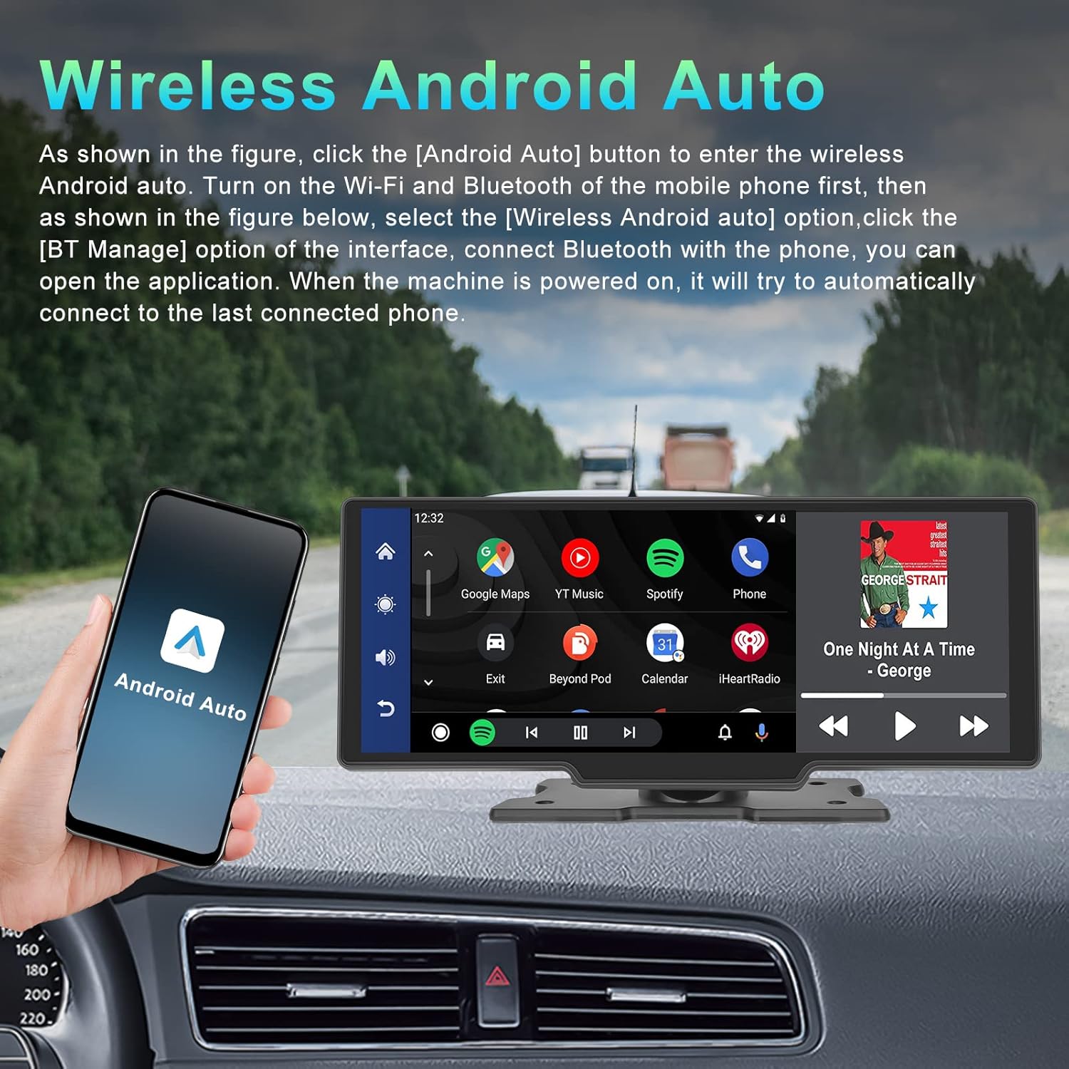 10.26" Wireless Carplay & Android Auto Portable Car Stereo with Bluetooth Hands-Free Car Radio with Google and Siri Assistant, HD IPS Touchscreen, AUX and FM Transmitter 10 71UqWGW UCL. AC SL1500