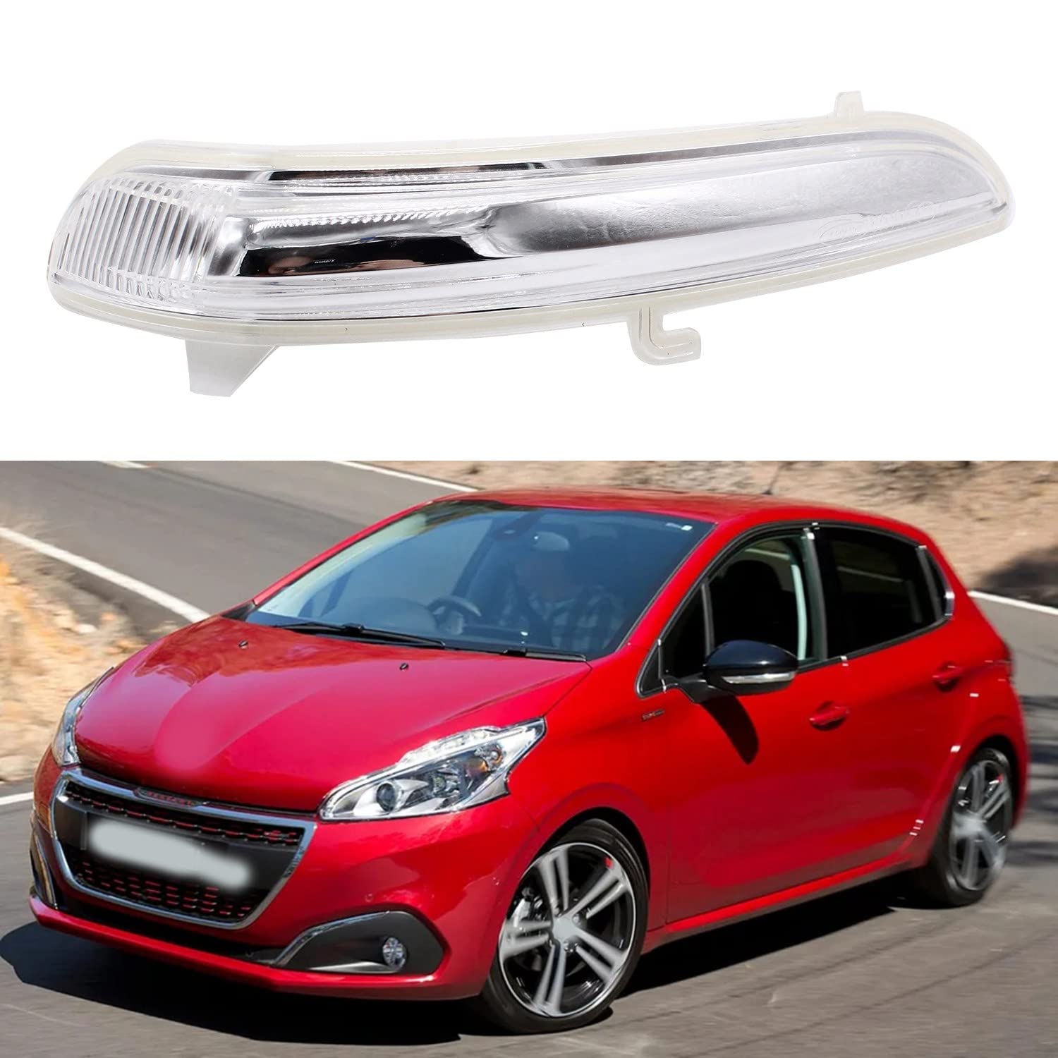 Rétroviseur de portière de voiture - Clignotant - Pour 208 2008 2012-2017 1607512680 - Gauche