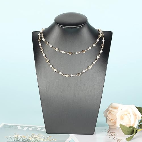 Miniatura 7 de YOUBEIYEE Cadena chapada en oro para hacer collares, pulseras, bricolaje, bola de corazón de latón, cadena de eslabones Rolo a granel con anillos de