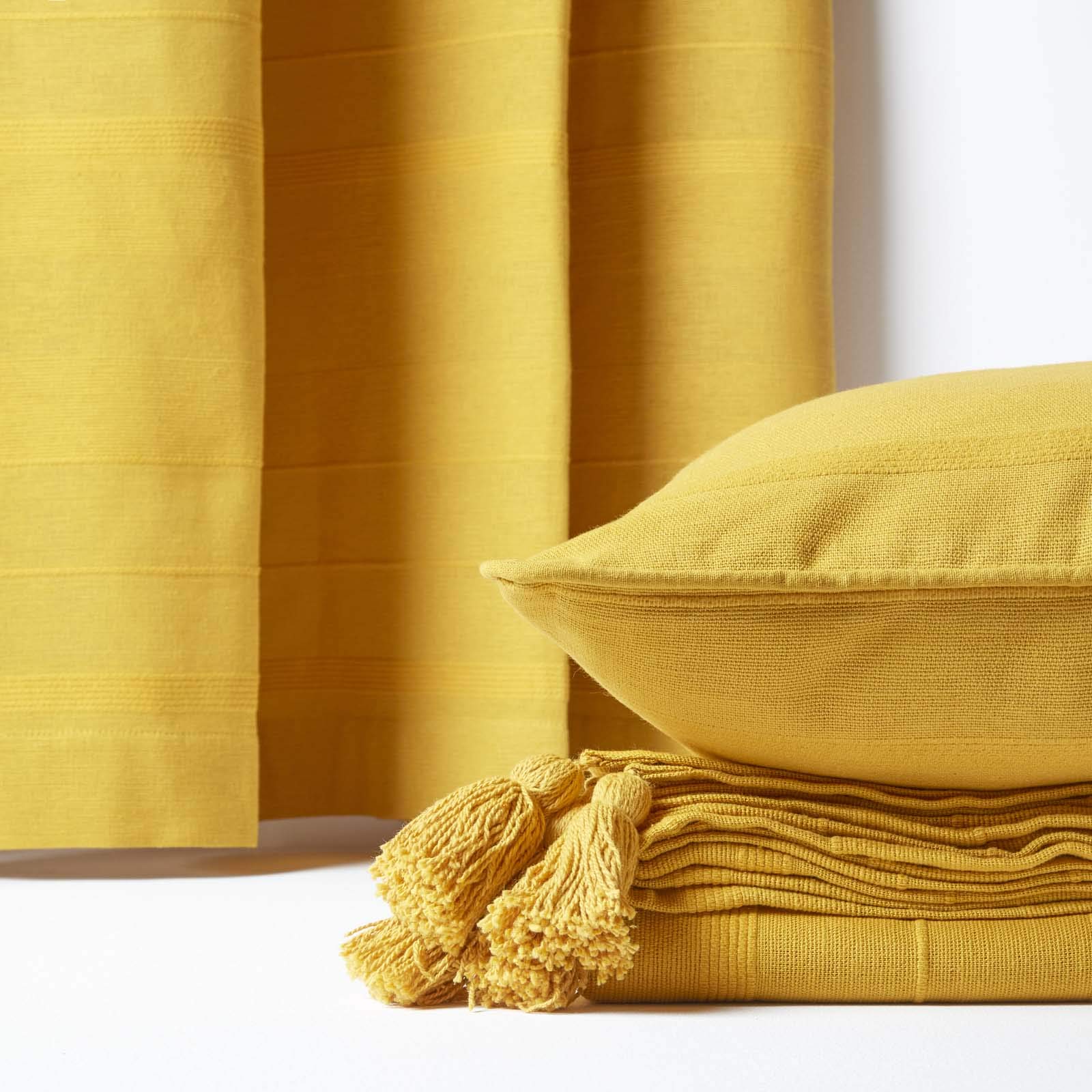 Homescapes - Tenda Rajput in cotone, colore: giallo manta 2,54 x 3,56 m giallo