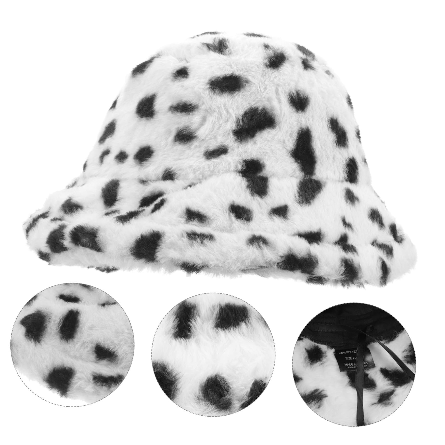 COLLBATH Plush Imitation Rabbit Fur Bucket Hat for Women Fashion Warmth Stylish and Versatile Cap