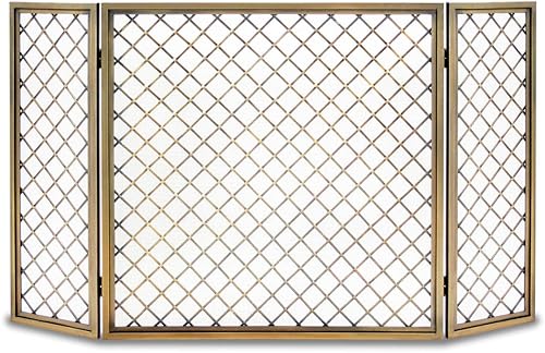Pilgrim Home & Hearth 18243 Hartwick - Pantalla para chimenea (tres paneles, latón antiguo) disponible en Yaxa Venezuela